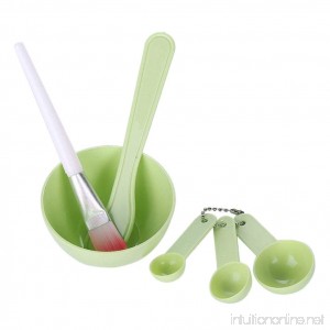 Creazy 4 in 1 DIY Facial Mask Mixing Bowl Brush Spoon Stick Tool Face Care Set (Green) - B07DWBKBTC
